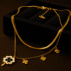 Gold Clover Charm Layered Necklace – Enamel & Mini Lucky Charms Design