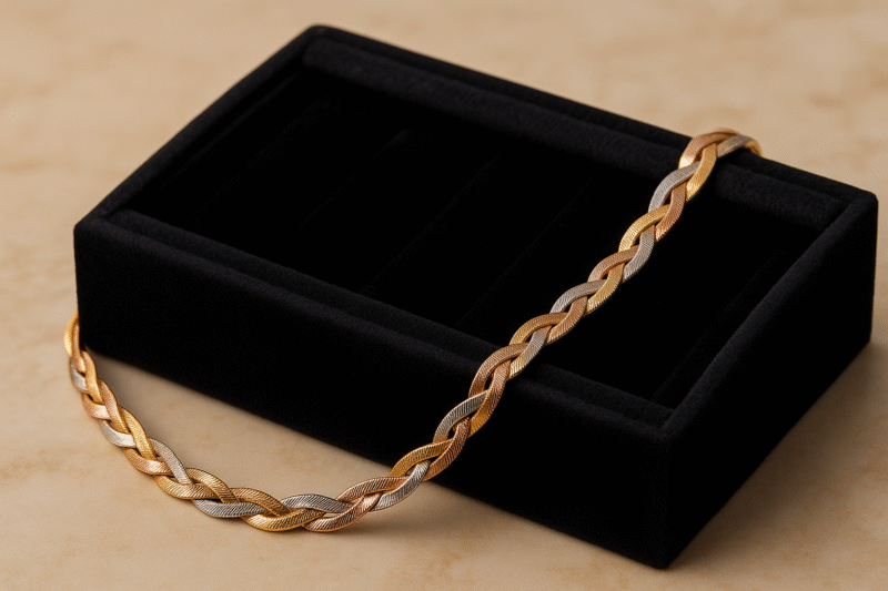 Trio Luxe Braided Chain Necklace - Image 3