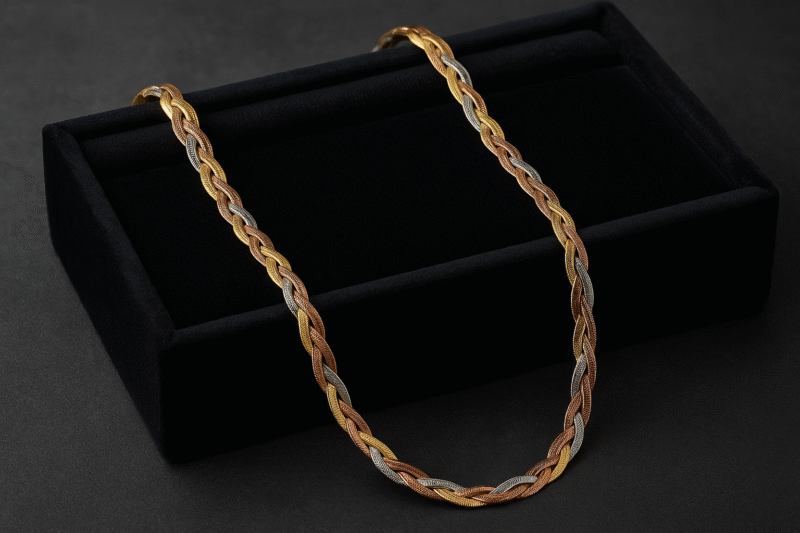 Trio Luxe Braided Chain Necklace - Image 2