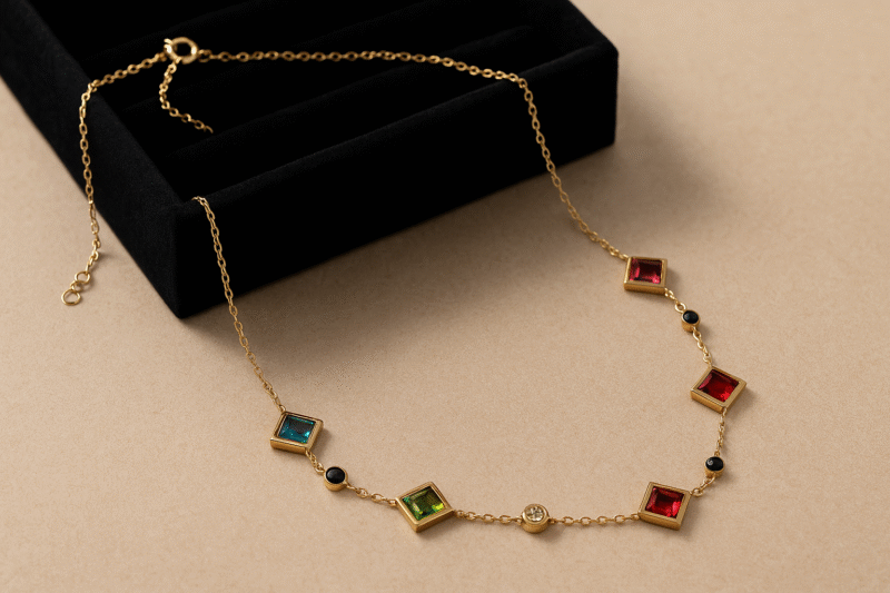Aurora Gems Station Necklace - Image 4