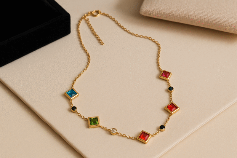 Aurora Gems Station Necklace - Image 2