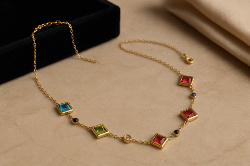 Aurora Gems Station Necklace