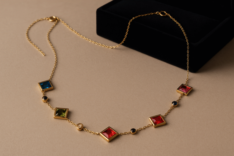 Aurora Gems Station Necklace - Image 3