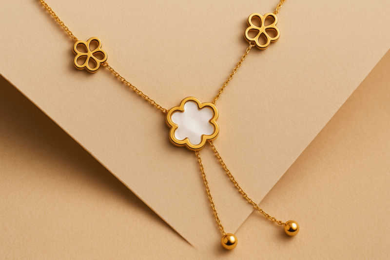 Opaline Clover Cascade Necklace - Image 3