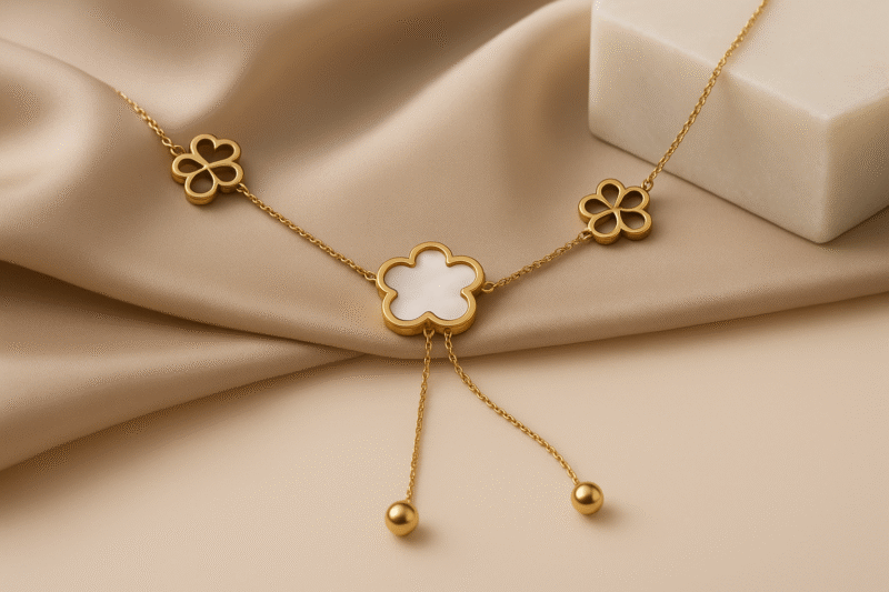 Opaline Clover Cascade Necklace - Image 2