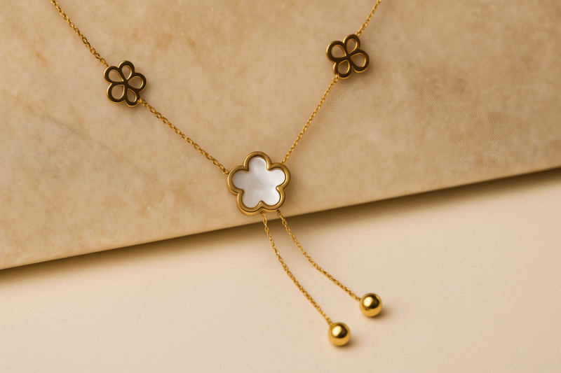 Opaline Clover Cascade Necklace - Image 4