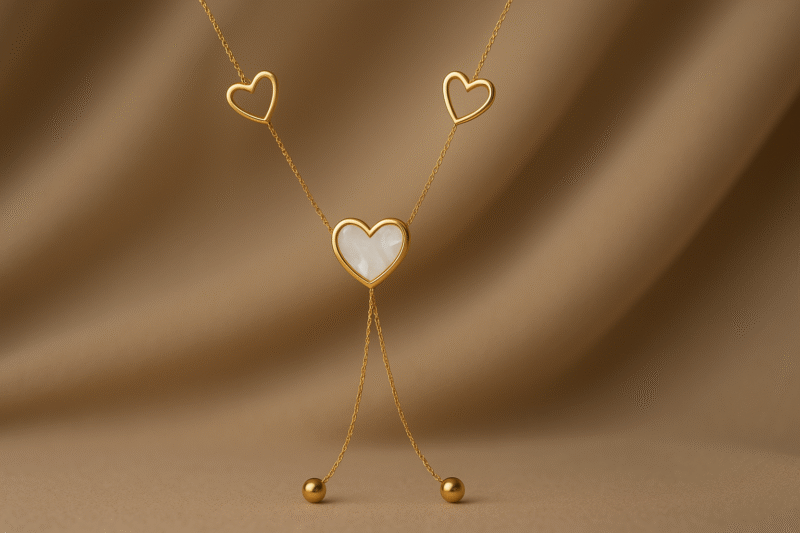 Pearl Heartbeat Lariat Necklace