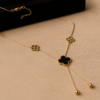 Midnight Clover Y-Necklace