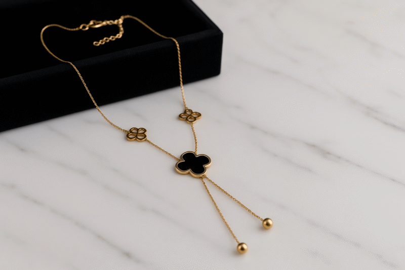 Midnight Clover Y-Necklace - Image 2