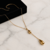 Golden Raindrop Y-Necklace