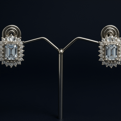 Regal Halo Rectangle Studs