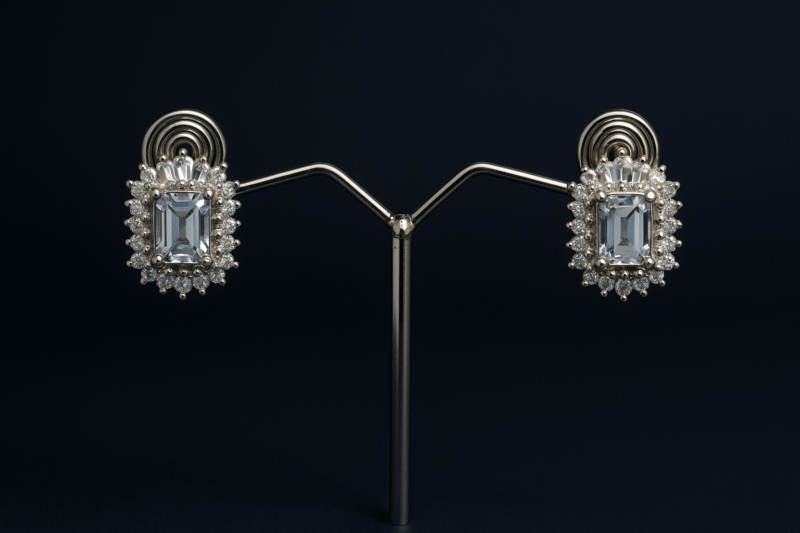 Regal Halo Rectangle Studs