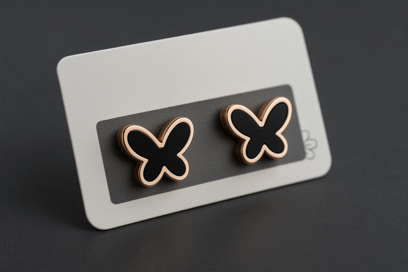 Mini Butterfly Charm Studs - Image 2