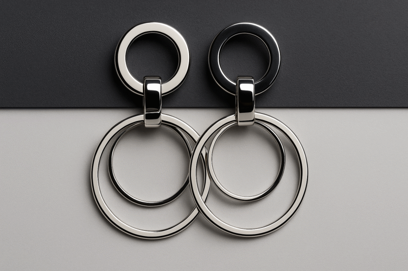Triple Charm Elegance Earring Set - Full Combo - Image 4