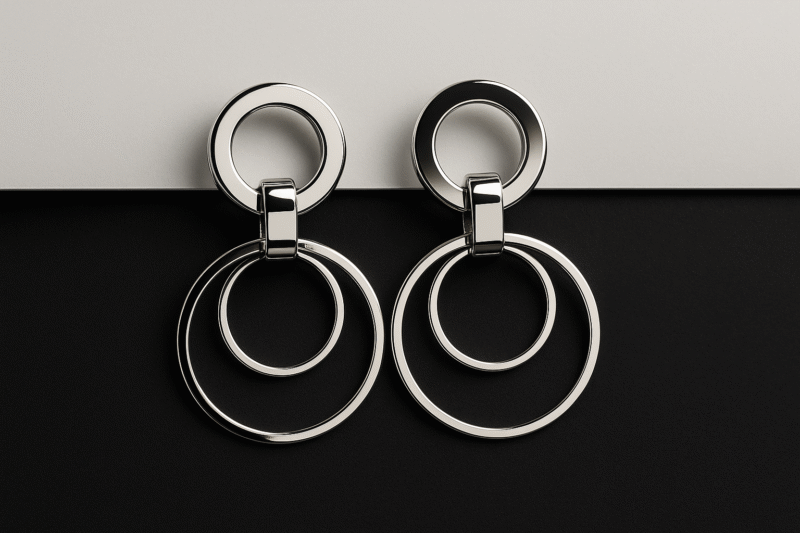 Triple Charm Elegance Earring Set - Full Combo - Image 2