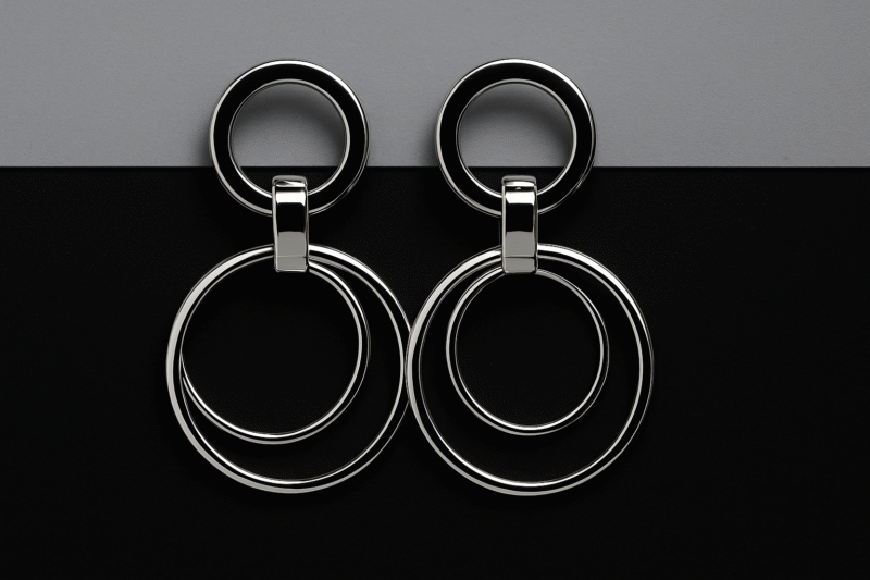Triple Charm Elegance Earring Set - Full Combo - Image 3