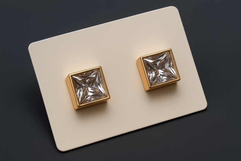 Crystal Prism Square Studs