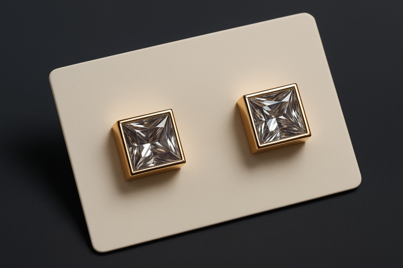 Crystal Prism Square Studs - Image 2