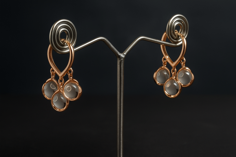 Petal Cluster Hoop Earrings - Image 2