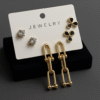 Timeless Trio Earring Set – Stud, Floral & Dangler Combo