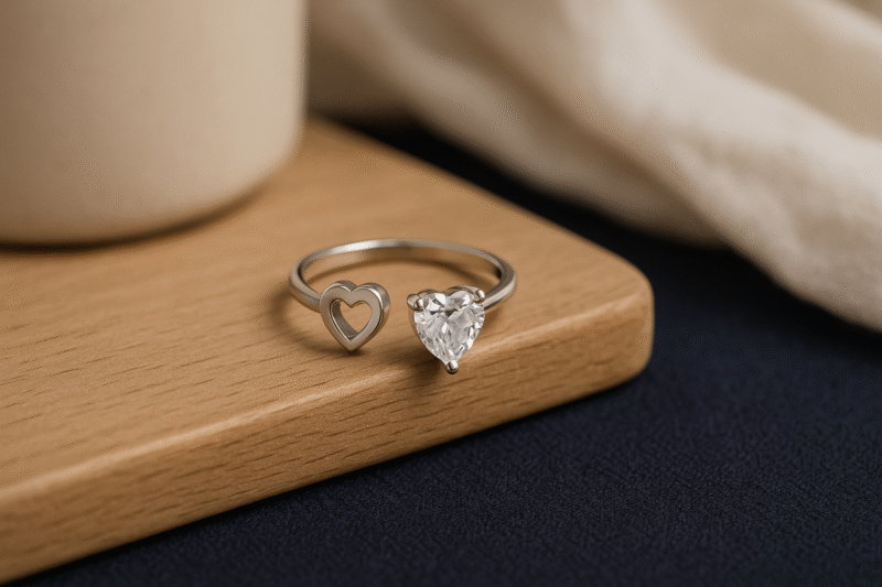 Twin Heart Sparkle Ring - Image 2