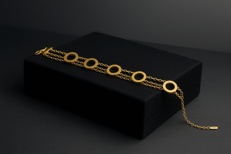 Golden Orbit Chain Bracelet
