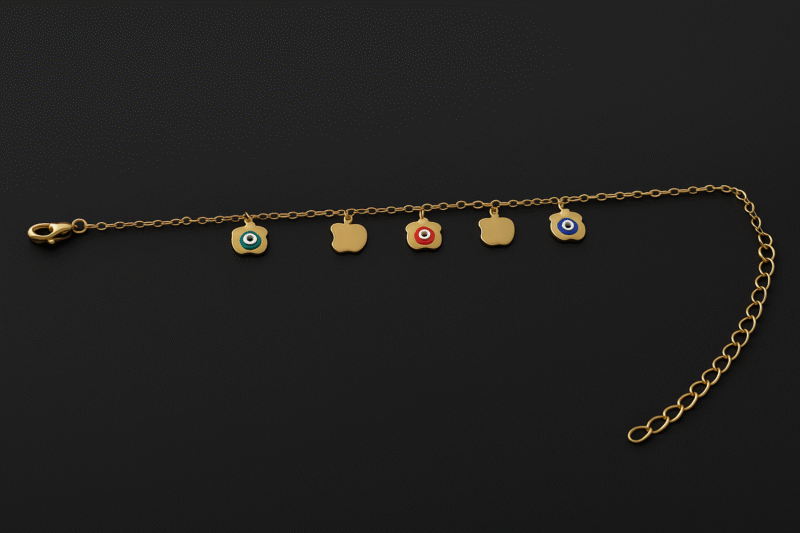 Evil Eye Apple Charm Bracelet