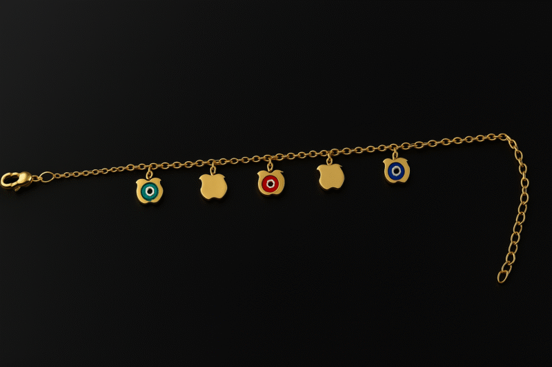 Evil Eye Apple Charm Bracelet - Image 2