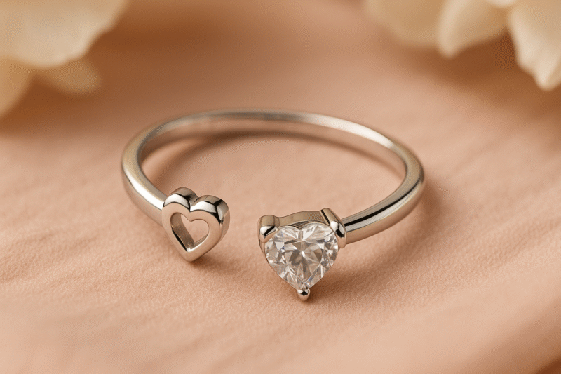 Twin Heart Sparkle Ring