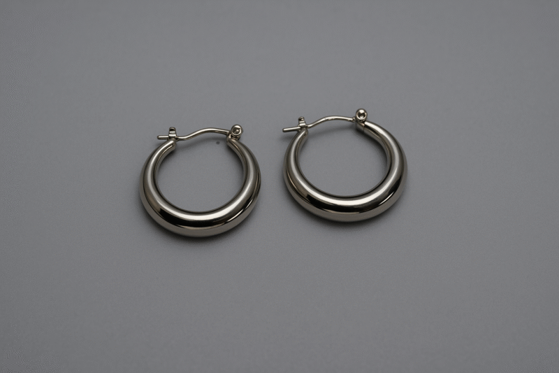 Anti-Tarnish Classic Dome Hoop Earrings - Image 2