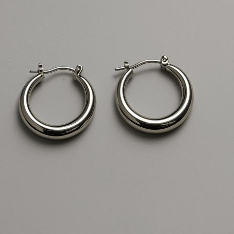 Anti-Tarnish Classic Dome Hoop Earrings