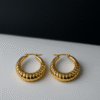 Golden Braided Anti-Tarnish Hoop Earrings