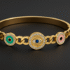 Trio Evil Eye Shield Bangle