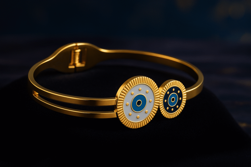 Evil Eye Twin Disc Bangle - Image 2