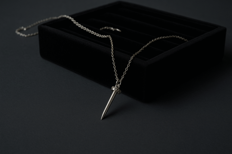 Silver Blade Charm Necklace - Image 2