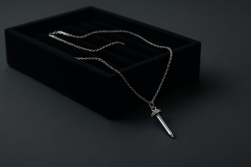 Silver Blade Charm Necklace