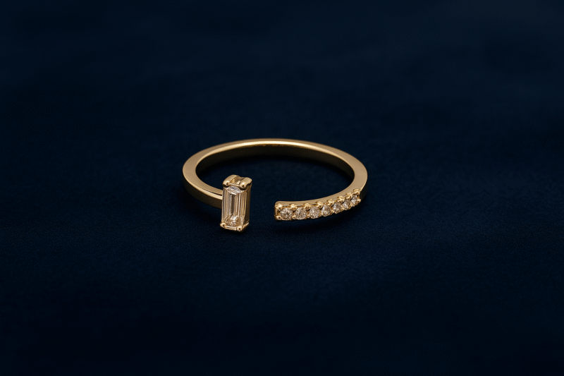 Modern Spark Baguette Accent Ring
