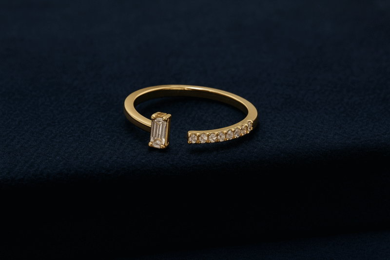 Modern Spark Baguette Accent Ring - Image 3