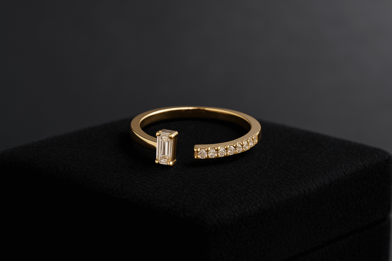 Modern Spark Baguette Accent Ring - Image 2