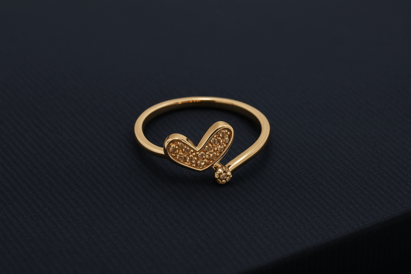 Golden Heart Whisper Ring - Image 2
