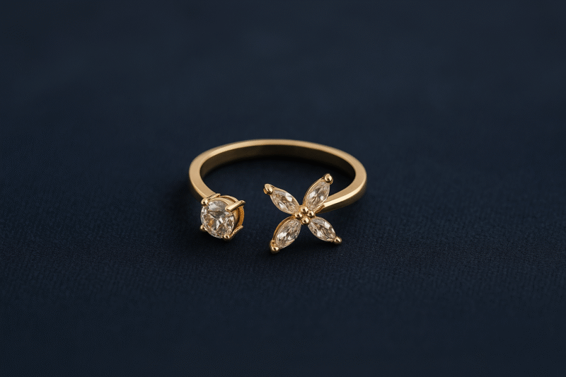 Floral Radiance Open Ring - Image 2
