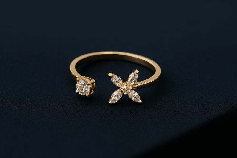 Floral Radiance Open Ring