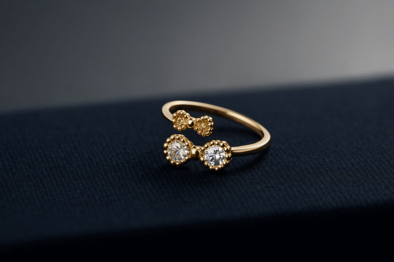 Twinkling Bow Duo Ring - Image 3