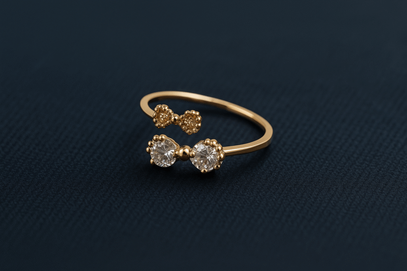Twinkling Bow Duo Ring