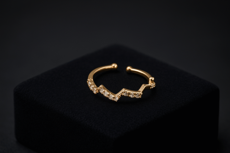Zigzag Glimmer Adjustable Ring