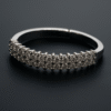 Double Row Zircon Studded Adjustable Ring – Silver Finish