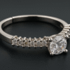 Silver Solitaire Sparkle Ring – Adjustable with Round-Cut Centerpiece and Accent Stones