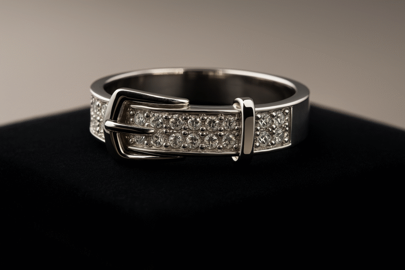 Crystal Buckle Statement Ring