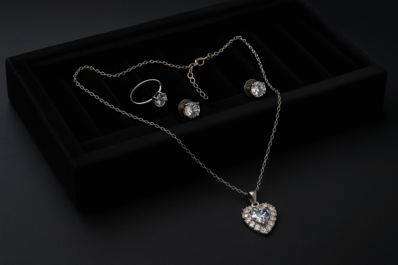 Radiant Heart Zirconia Jewelry Set