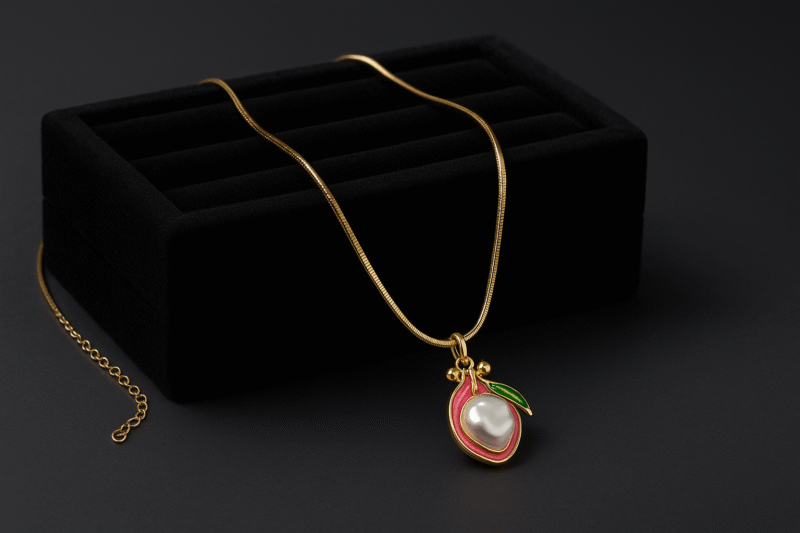Pearl Peach Drop Necklace - Image 2